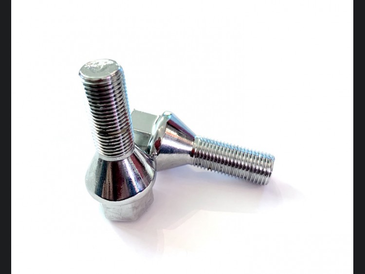 FIAT 500 Lug Bolts Set of 16 M12x1.25 Silver 500 MADNESS Auto